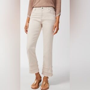 Chico’s Perfect Stretch Fray Flare Girlfriend Ankle Jeans Size 10